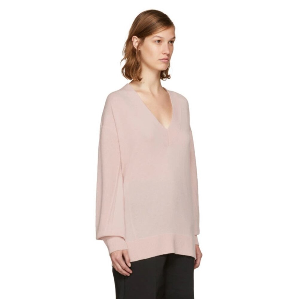 rag & bone Ace Cashmere V-Neck Sweater in Pink - sz M - Picture 2 of 13